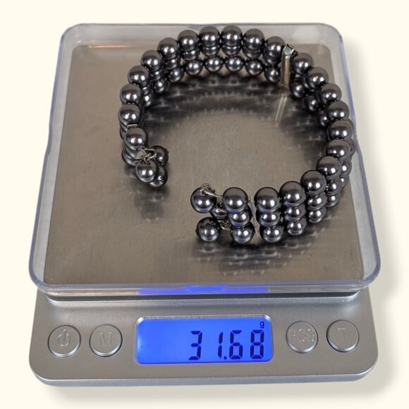 3-Strand Dark Metallic Rhinestone Bracelet - Picture 4 of 4